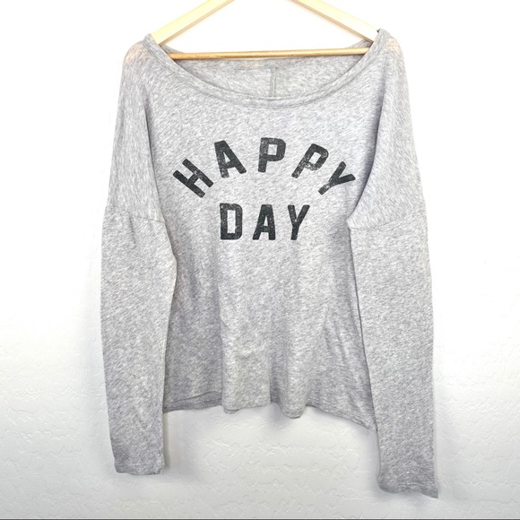 PINK Victoria's Secret Tops - Victoria’s Secret Pink gray happy day slouchy top